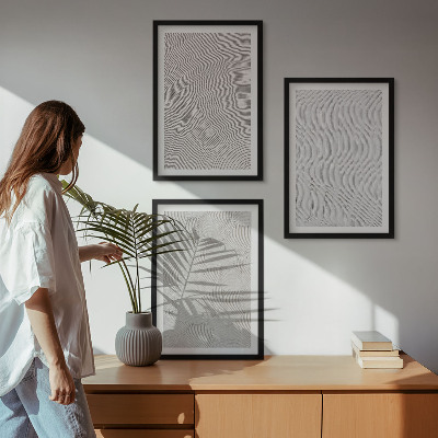 Lot de 3 tableaux pour salon Structures géométriques des motifs de sable