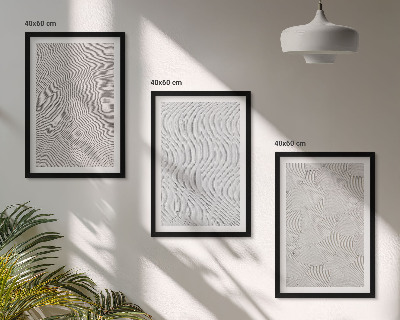 Lot de 3 tableaux pour salon Structures géométriques des motifs de sable