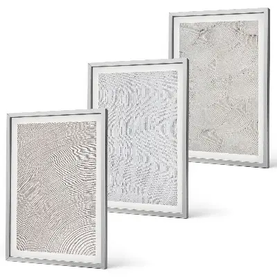 Lot de 3 tableaux pour salon motifs de sable aux structures géométriques