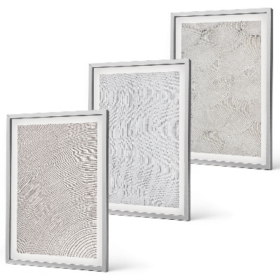 Lot de 3 tableaux pour salon Structures géométriques des motifs de sable