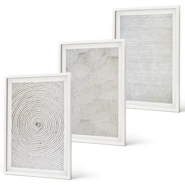 Lot de 3 tableaux pour salon avec motifs géométriques en carton