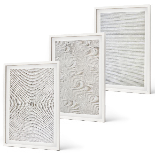 Lot de 3 tableaux pour salon Motifs géométriques en carton