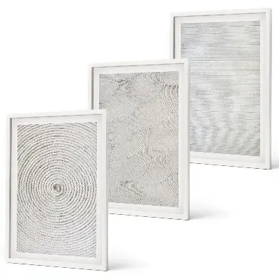 Lot de 3 tableaux pour salon avec motifs géométriques en carton