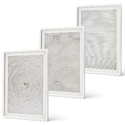 Lot de 3 tableaux pour salon Motifs géométriques en carton