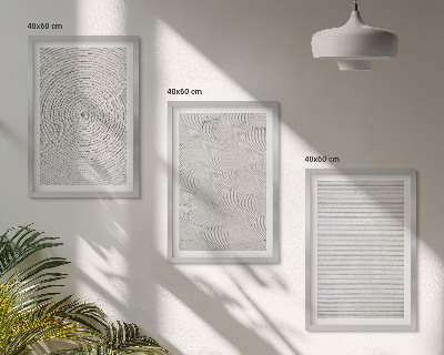 Lot de 3 tableaux pour salon Motifs géométriques en carton