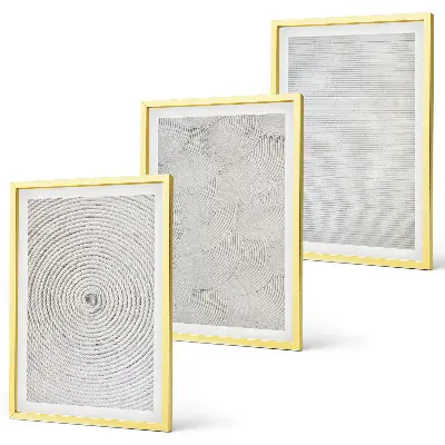 Lot de 3 tableaux pour salon avec motifs géométriques en carton
