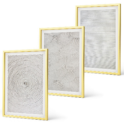 Lot de 3 tableaux pour salon Motifs géométriques en carton