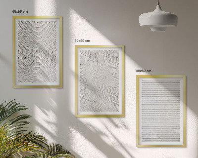 Lot de 3 tableaux pour salon Motifs géométriques en carton
