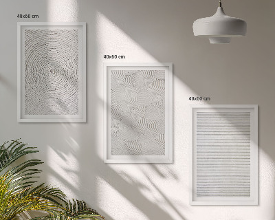 Lot de 3 tableaux pour salon Motifs géométriques en carton