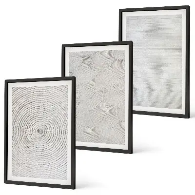 Lot de 3 tableaux pour salon avec motifs géométriques en carton