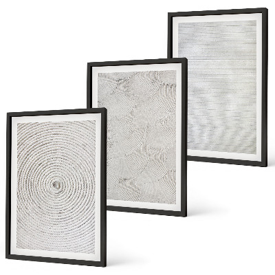 Lot de 3 tableaux pour salon Motifs géométriques en carton