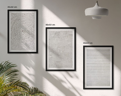 Lot de 3 tableaux pour salon Motifs géométriques en carton