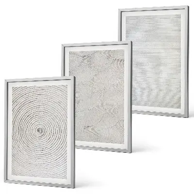Lot de 3 tableaux pour salon avec motifs géométriques en carton