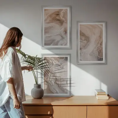 Cadre photo mural avec motifs de textures en marbre abstrait