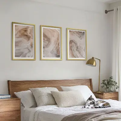Cadre photo mural avec motifs de textures en marbre abstrait