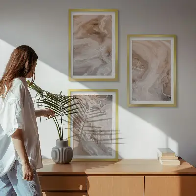 Cadre photo mural avec motifs de textures en marbre abstrait