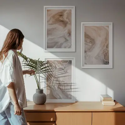 Cadre photo mural avec motifs de textures en marbre abstrait