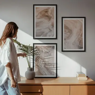 Cadre photo mural avec motifs de textures en marbre abstrait