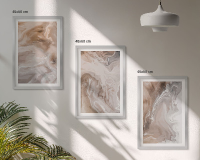 Lot de 3 tableaux pour salon Pierre de marbre abstraite