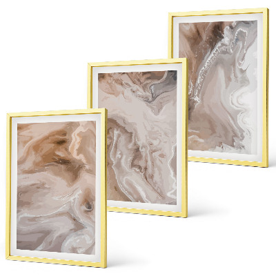 Lot de 3 tableaux pour salon Pierre de marbre abstraite