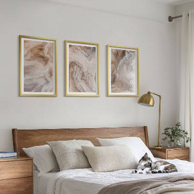 Lot de 3 tableaux pour salon Pierre de marbre abstraite
