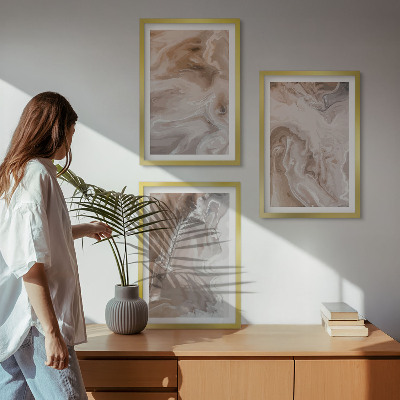 Lot de 3 tableaux pour salon Pierre de marbre abstraite