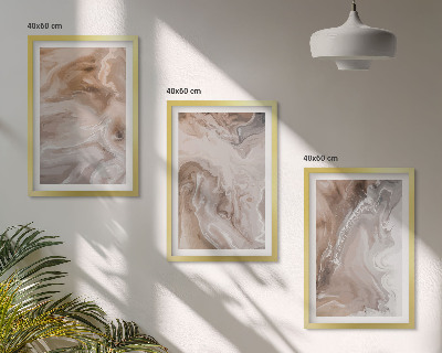 Lot de 3 tableaux pour salon Pierre de marbre abstraite