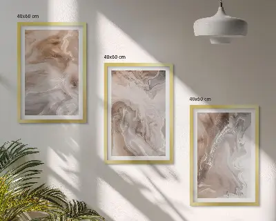Lot de 3 tableaux abstraits effet marbre pour salon