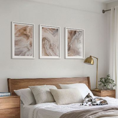 Lot de 3 tableaux pour salon Pierre de marbre abstraite