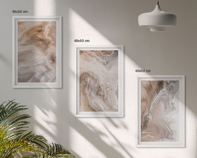 Lot de 3 tableaux pour salon Pierre de marbre abstraite