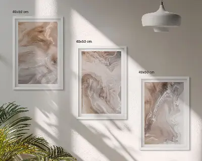 Lot de 3 tableaux abstraits effet marbre pour salon
