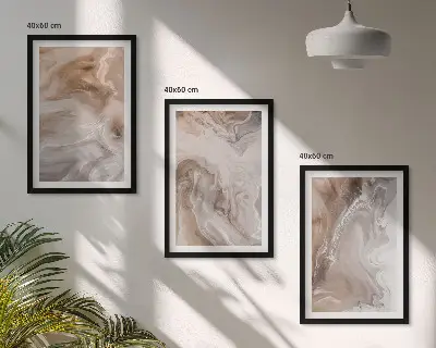 Lot de 3 tableaux abstraits effet marbre pour salon
