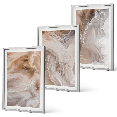 Lot de 3 tableaux pour salon Pierre de marbre abstraite