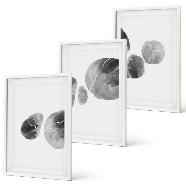 Lot de 3 tableaux pour salon Éclaboussures de peinture d'art abstrait