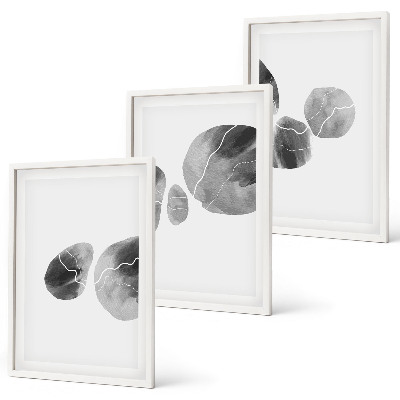 Lot de 3 tableaux pour salon Éclaboussures de peinture d'art abstrait