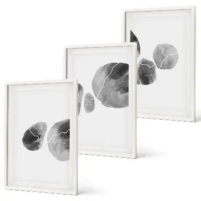 Lot de 3 tableaux pour salon représentant des éclaboussures de peinture d'art abstrait