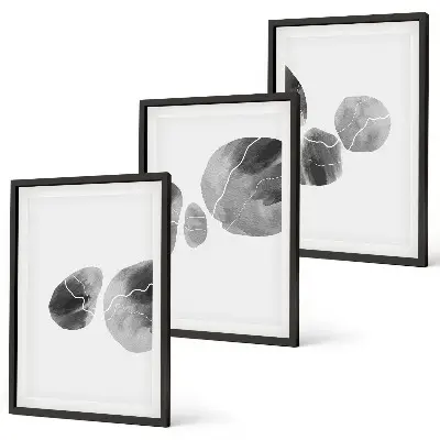 Lot de 3 tableaux pour salon représentant des éclaboussures de peinture d'art abstrait