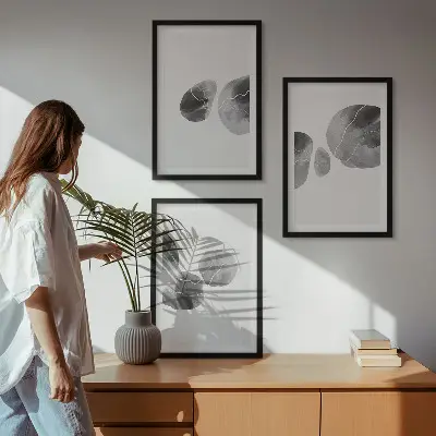 Lot de 3 tableaux pour salon représentant des éclaboussures de peinture d'art abstrait