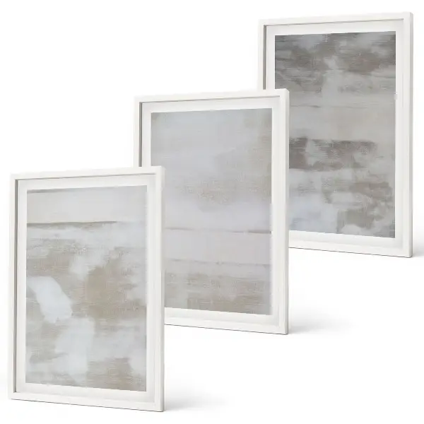Lot de 3 tableaux pour salon à motifs de textures modernes vieillies