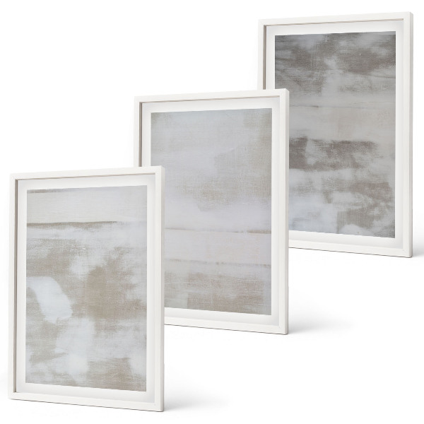 Lot de 3 tableaux pour salon Textures modernes vieillies