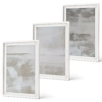 Lot de 3 tableaux pour salon à motifs de textures modernes vieillies