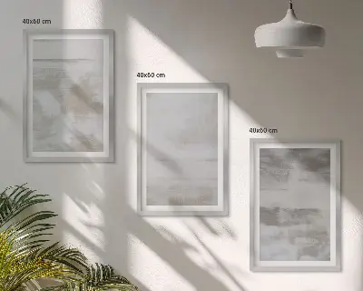 Lot de 3 tableaux pour salon à motifs de textures modernes vieillies