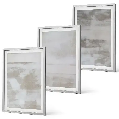 Lot de 3 tableaux pour salon à motifs de textures modernes vieillies