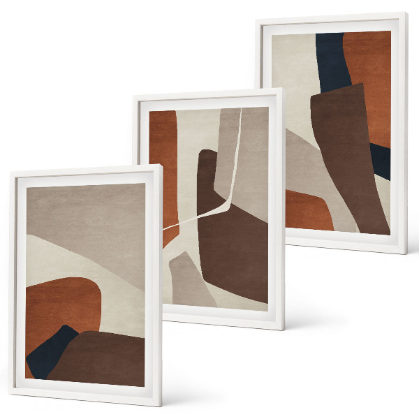 Lot de 3 tableaux pour salon Structures modernes abstraites