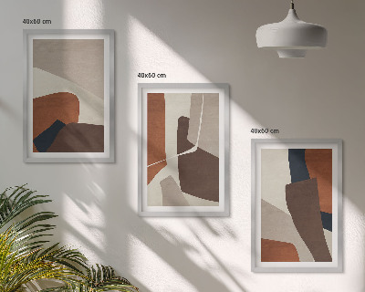 Lot de 3 tableaux pour salon Structures modernes abstraites