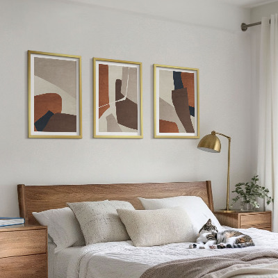 Lot de 3 tableaux pour salon Structures modernes abstraites