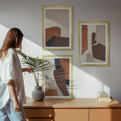 Lot de 3 tableaux pour salon Structures modernes abstraites