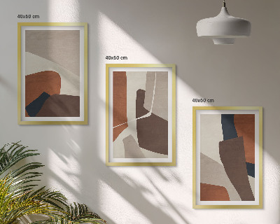 Lot de 3 tableaux pour salon Structures modernes abstraites