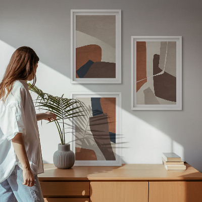 Lot de 3 tableaux pour salon Structures modernes abstraites