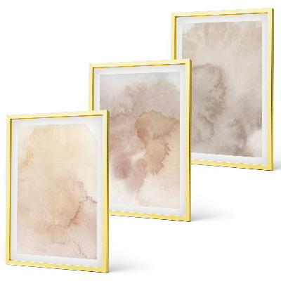 Lot de 3 tableaux pour salon Textures pastel aquarelle chaudes